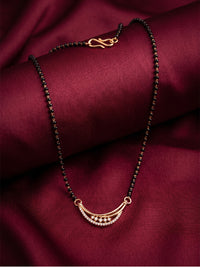 lfariya jewellery handcrafted gold plated mangalsutra necklace with a square gemstone pendant, elegant crystal detailing, premium black bead chain and luxurious traditional finish for women.