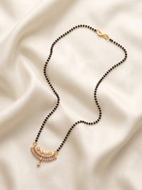 lfariya jewellery traditional black bead mangalsutra with a premium square gemstone pendant, polished gold plated finish and refined craftsmanship for modern Indian women.