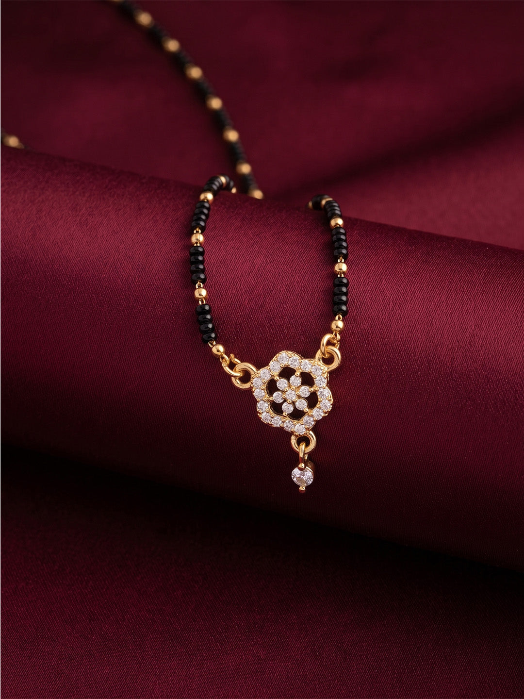 Sparkling Flower Mangalsutra - Lfariya Jewellery