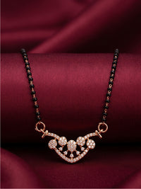 lfariya jewellery elegant black bead necklace with premium gold plated pendant, sparkling gemstone detailing and refined craftsmanship inspired by traditional Indian jewelry.