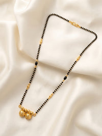 lfariya jewellery gold plated vati mangalsutra featuring a classic black bead chain for daily wear and festive occasions.