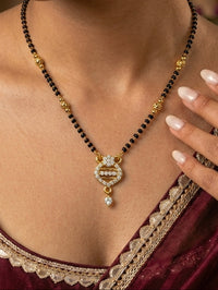 Lfariya Jewellery Royal CZ Circle Gold Plated Mangalsutra for Women