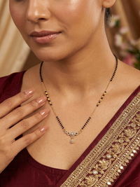 Gold Round Cluster Mangalsutra - Lfariya Jewellery